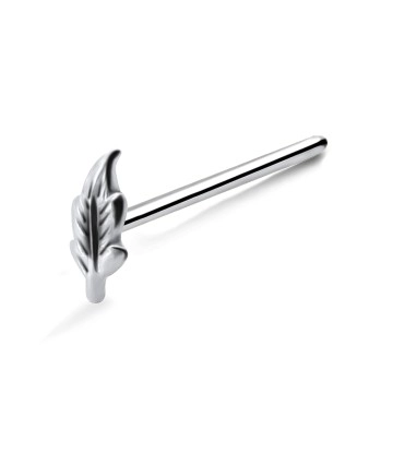 Leaf Large Silver Straight Nose Stud NSKA-749